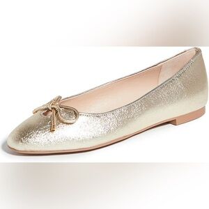 Stuart Weitzman Gabby Flat in Platino Lame size 7 M